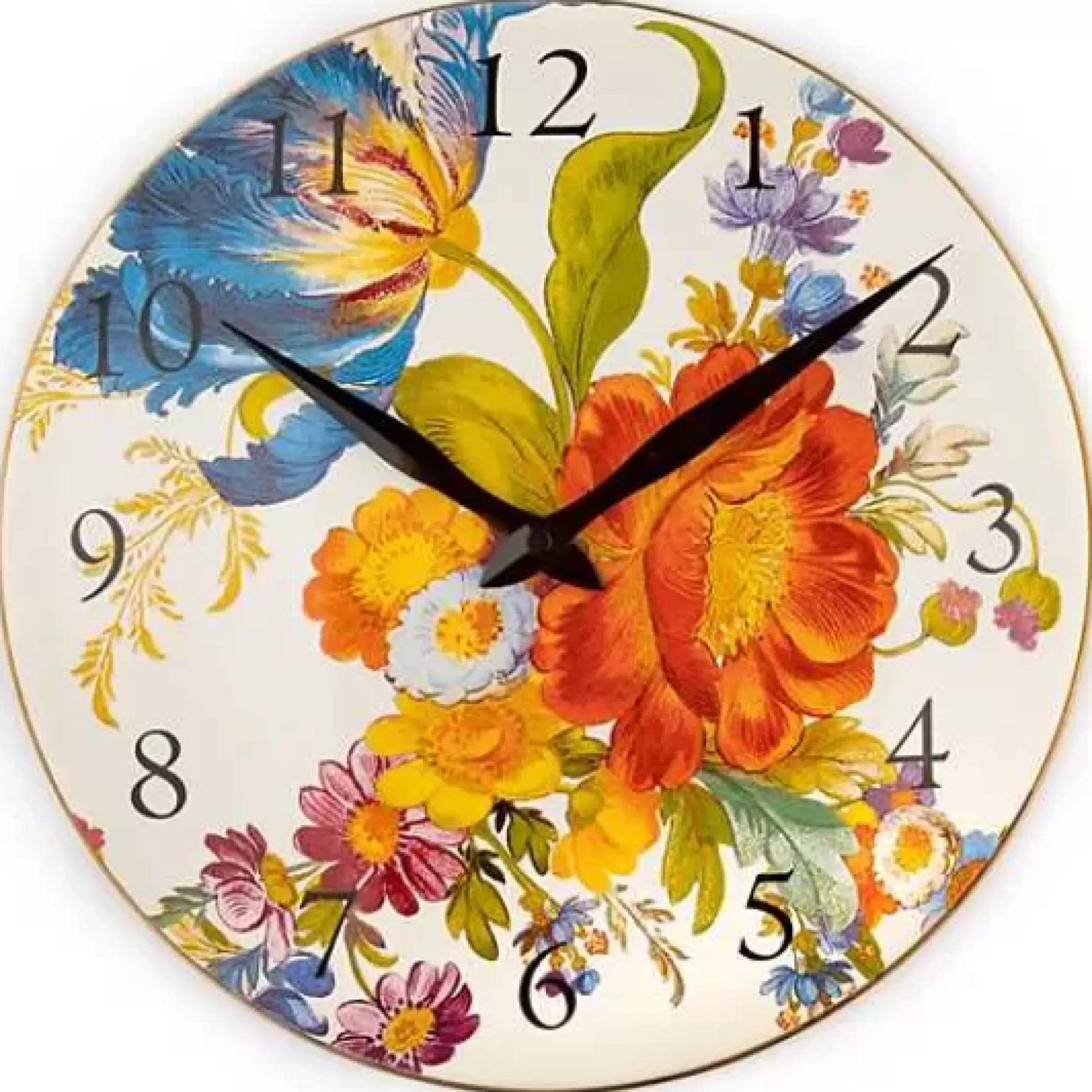 MacKenzie-Childs White Flower Market Wall Clock< Room Accents