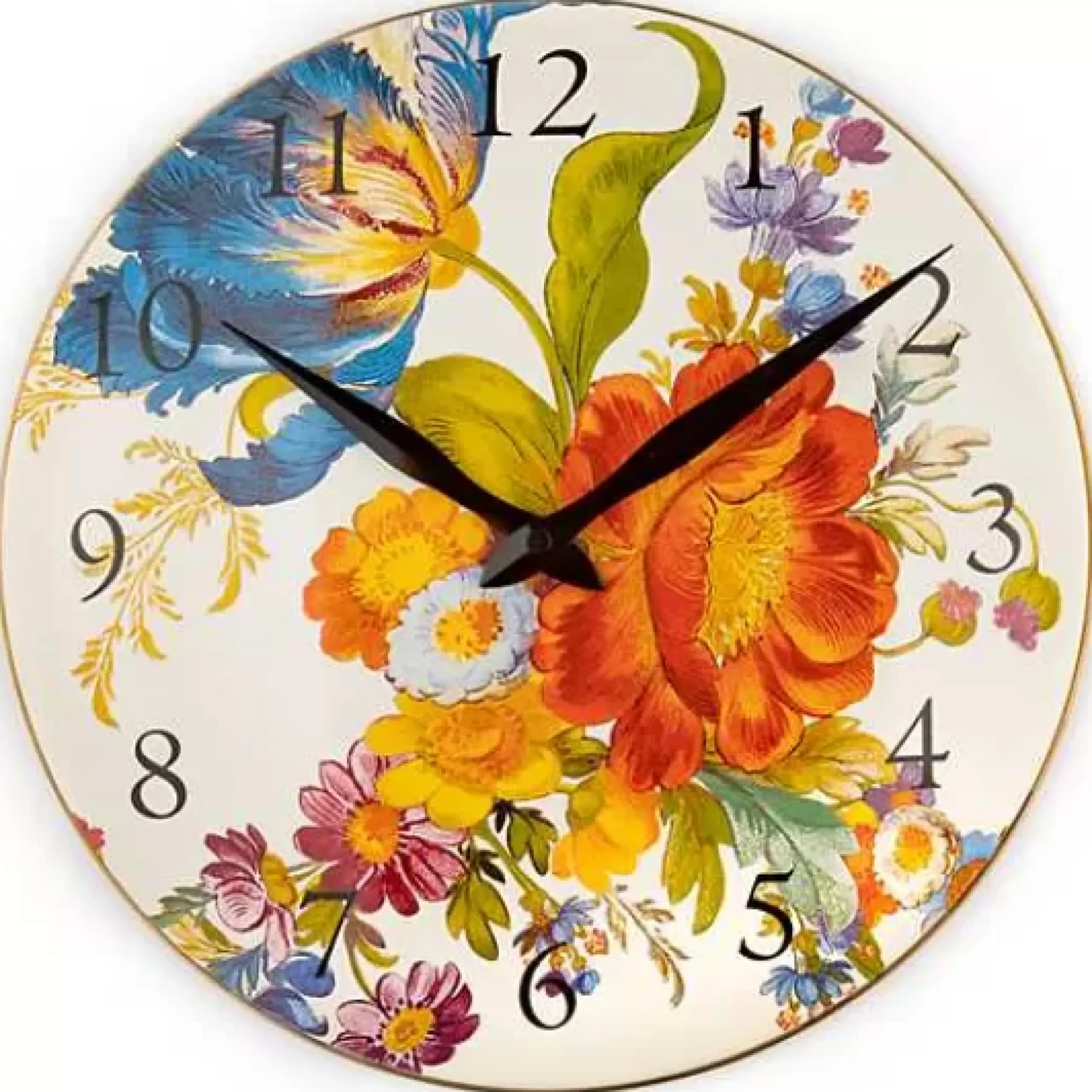 MacKenzie-Childs White Flower Market Wall Clock< Room Accents