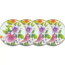 MacKenzie-Childs White Flower Market White Salad Plates, Set of 4< Kitchen & Dining Sets|Dinnerware & Flatware