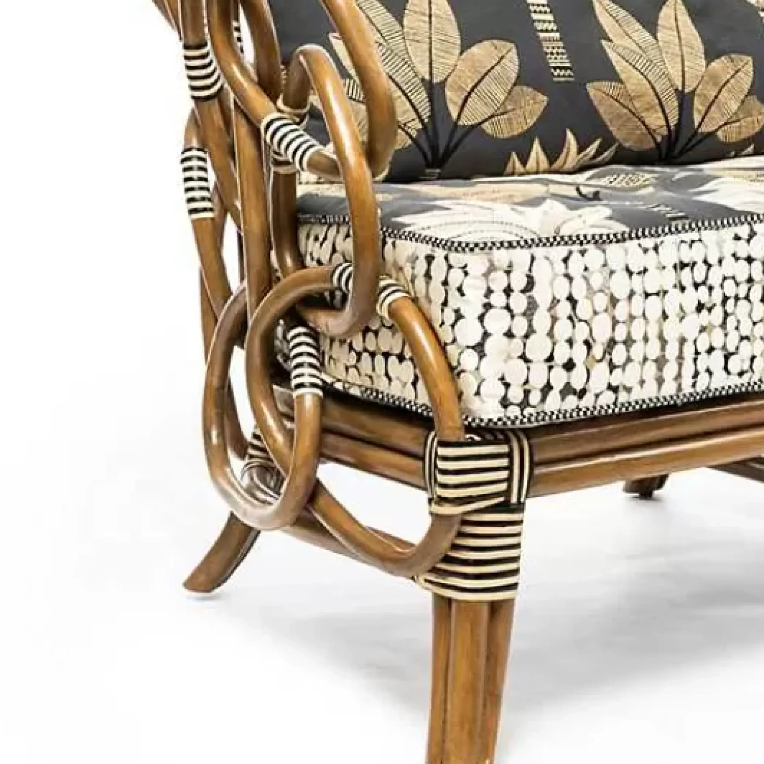 MacKenzie-Childs Wild Indoors Rattan Loveseat< Living Room