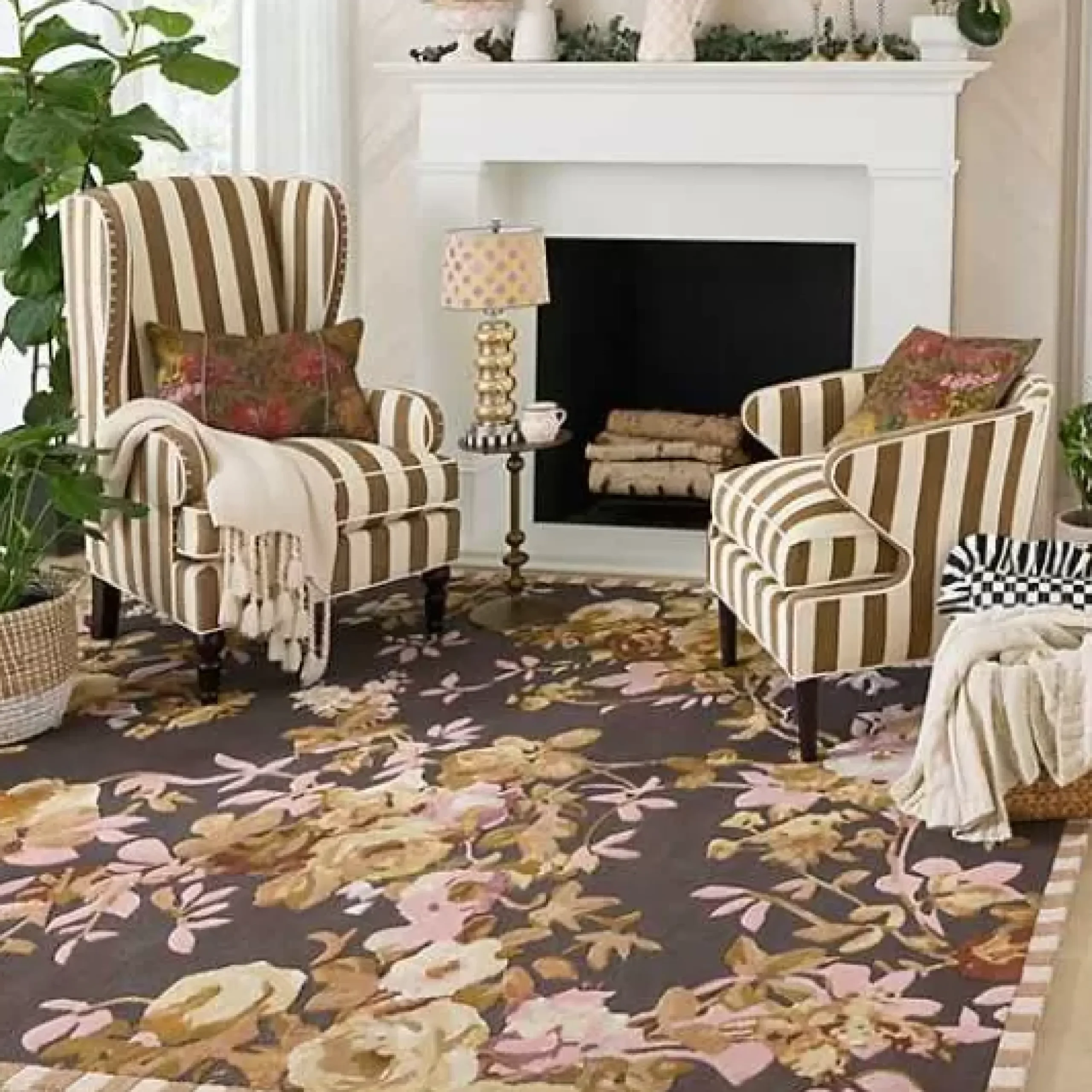 MacKenzie-Childs Wild Rose Floral 8' x 10' Rug< Rugs