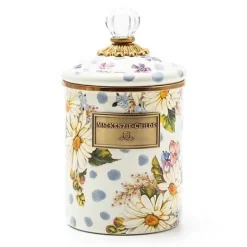 MacKenzie-Childs Wildflowers Blue Enamel Medium Canister< Kitchen Storage & Organization