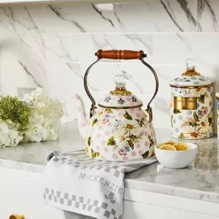 MacKenzie-Childs Wildflowers Blue Enamel Medium Canister< Kitchen Storage & Organization