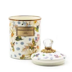 MacKenzie-Childs Wildflowers Blue Enamel Medium Canister< Kitchen Storage & Organization