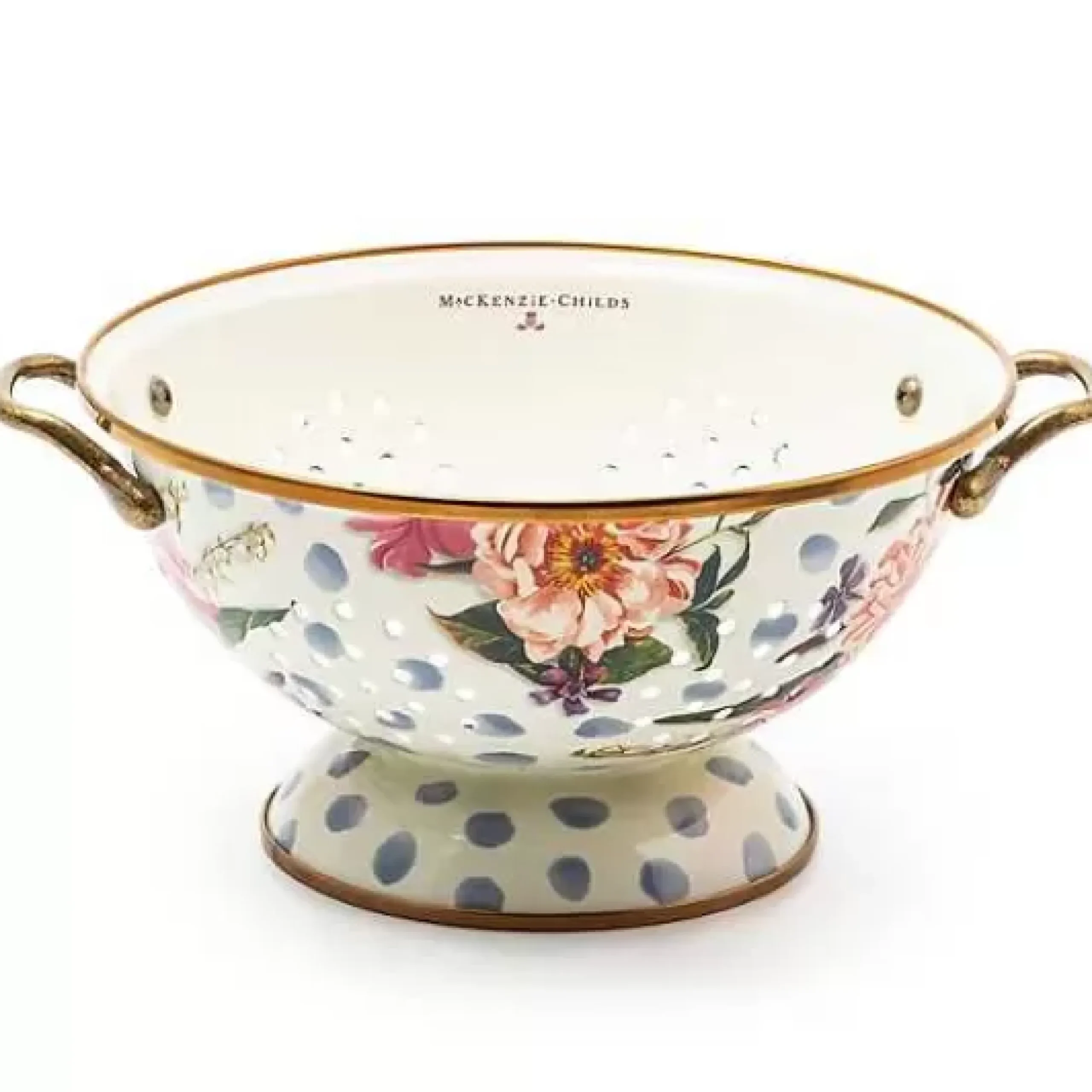 MacKenzie-Childs Wildflowers Blue Large Colander< Kitchen Utensils & Tools