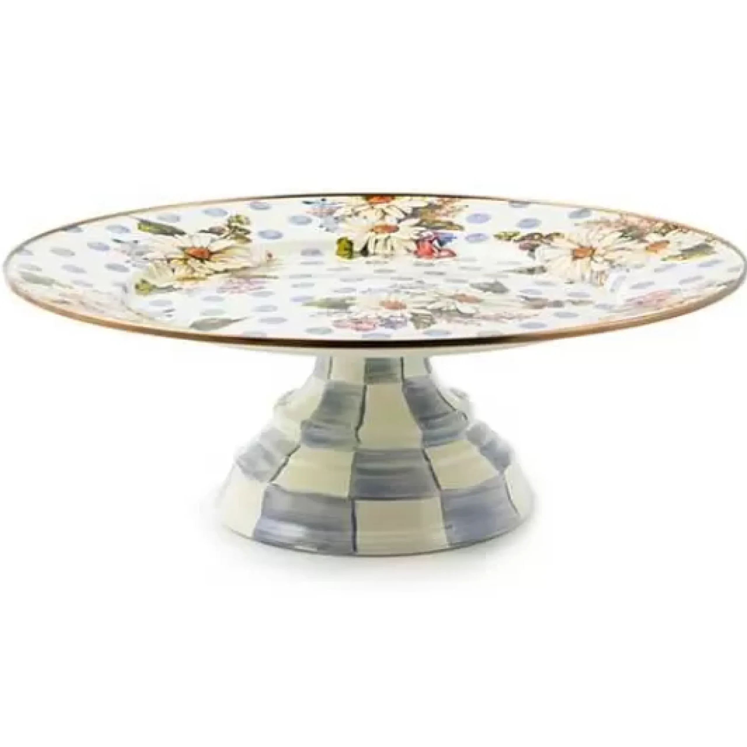 MacKenzie-Childs Wildflowers Blue Large Pedestal Platter< Serveware