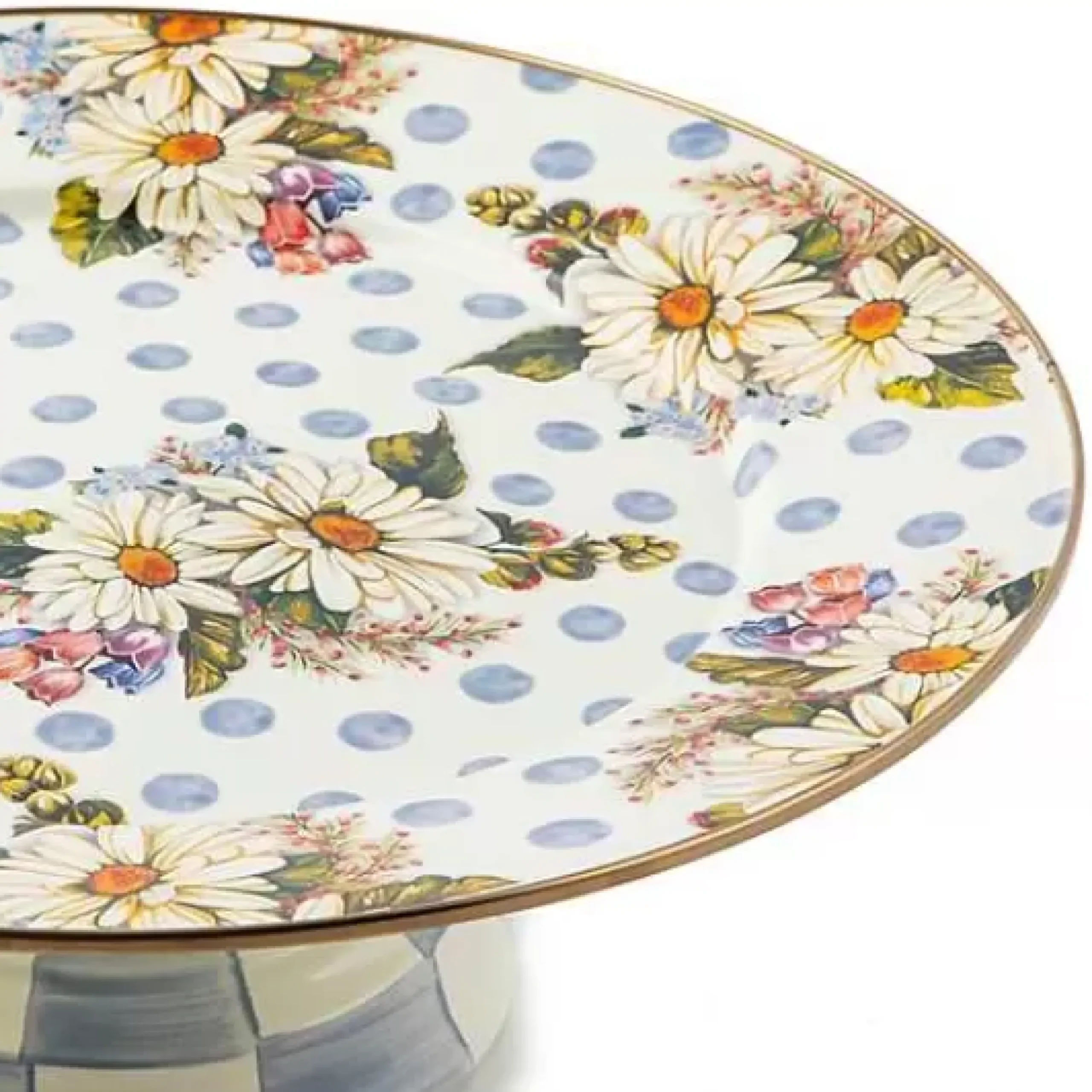 MacKenzie-Childs Wildflowers Blue Large Pedestal Platter< Serveware