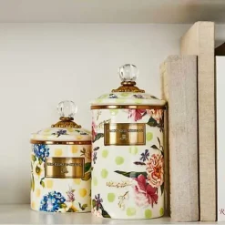 MacKenzie-Childs Wildflowers Green Large Canister< Kitchen Storage & Organization