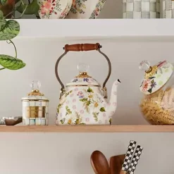MacKenzie-Childs Wildflowers Pink 2 Quart Tea Kettle< The Coffee Shop|Serveware