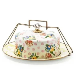 MacKenzie-Childs Wildflowers Pink Cake Carrier< Serveware