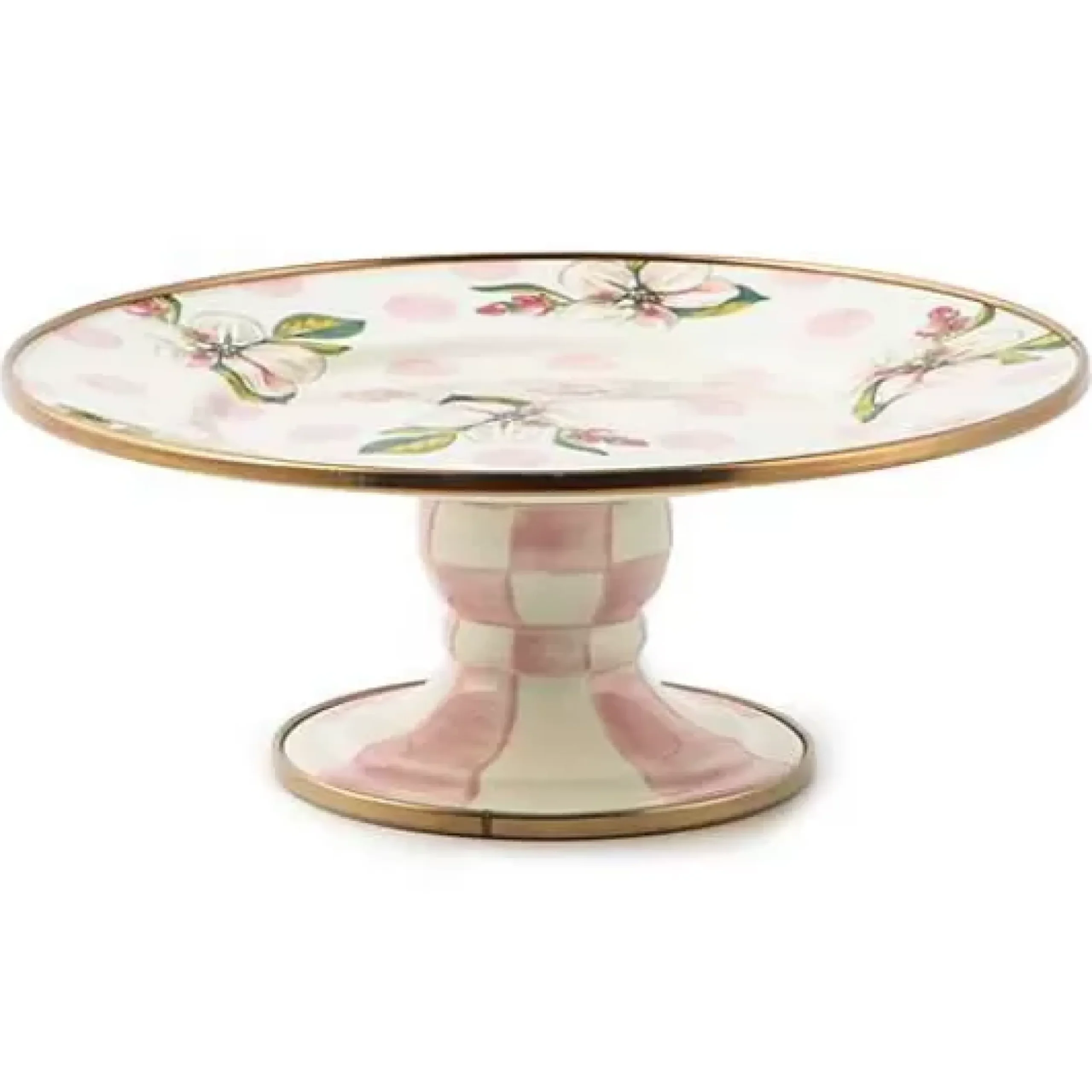 MacKenzie-Childs Wildflowers Pink Mini Pedestal Platter< Serveware