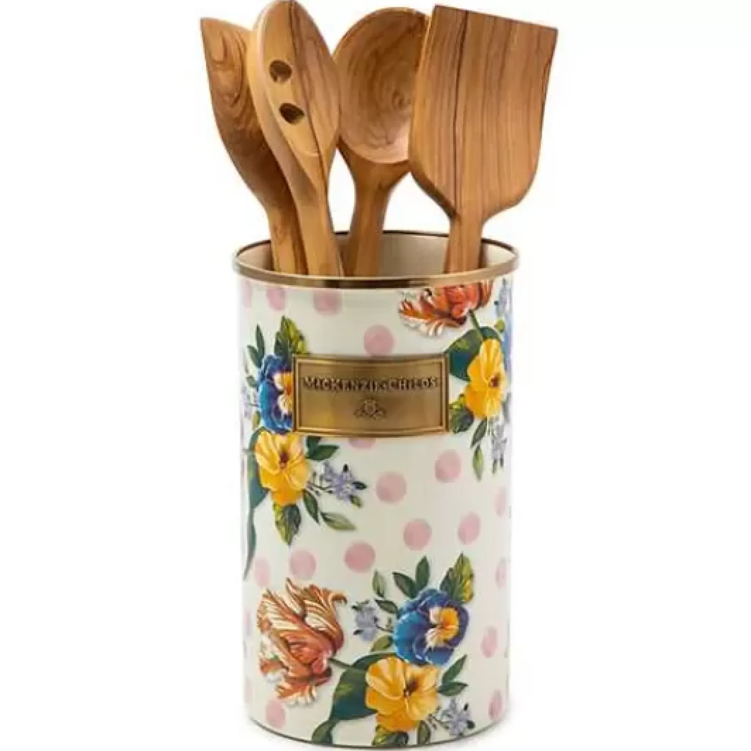 MacKenzie-Childs Wildflowers Pink Utensil Holder< Kitchen Storage & Organization