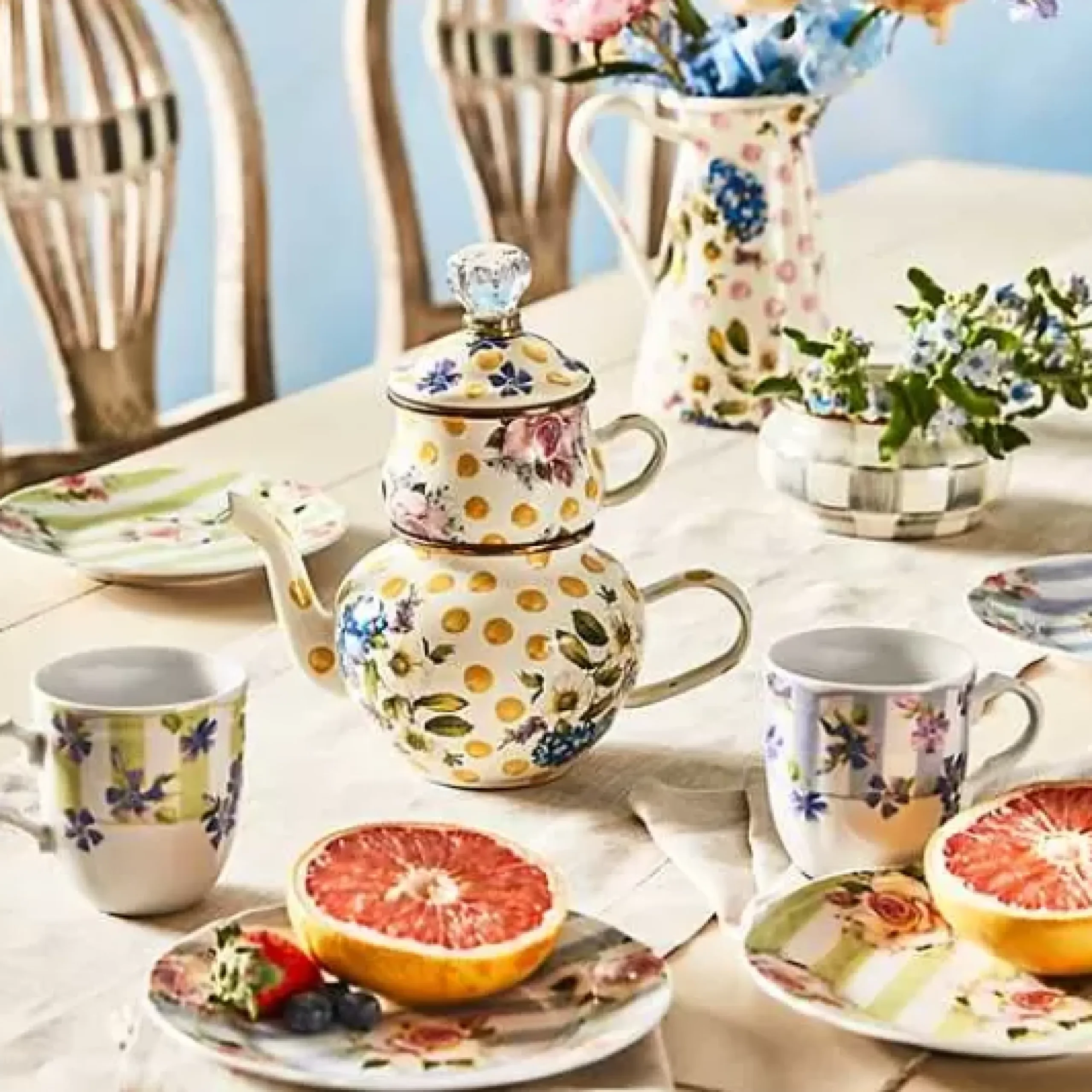 MacKenzie-Childs Wildflowers Yellow High Tea< Kitchen & Table Linens