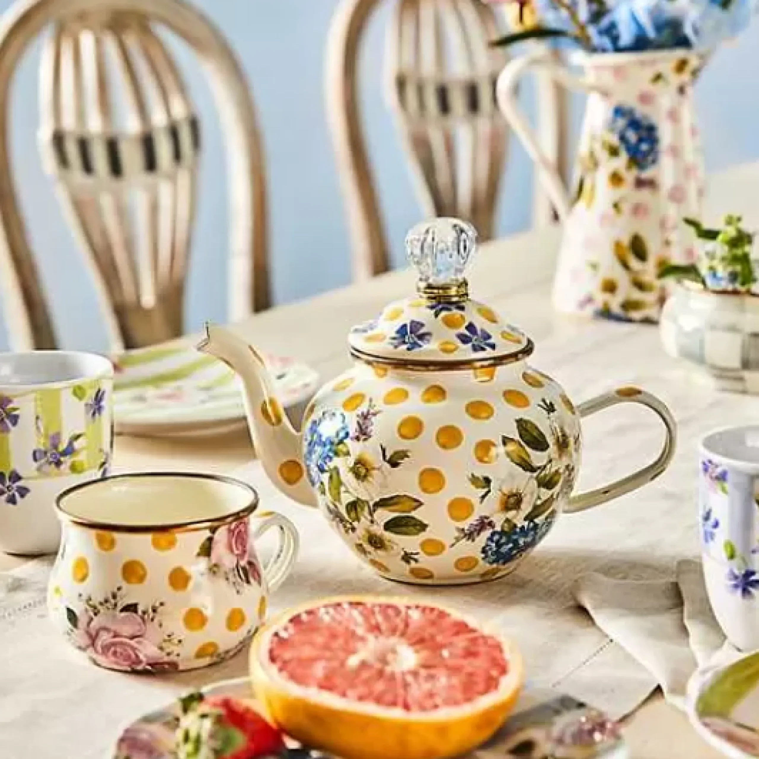 MacKenzie-Childs Wildflowers Yellow High Tea< Kitchen & Table Linens