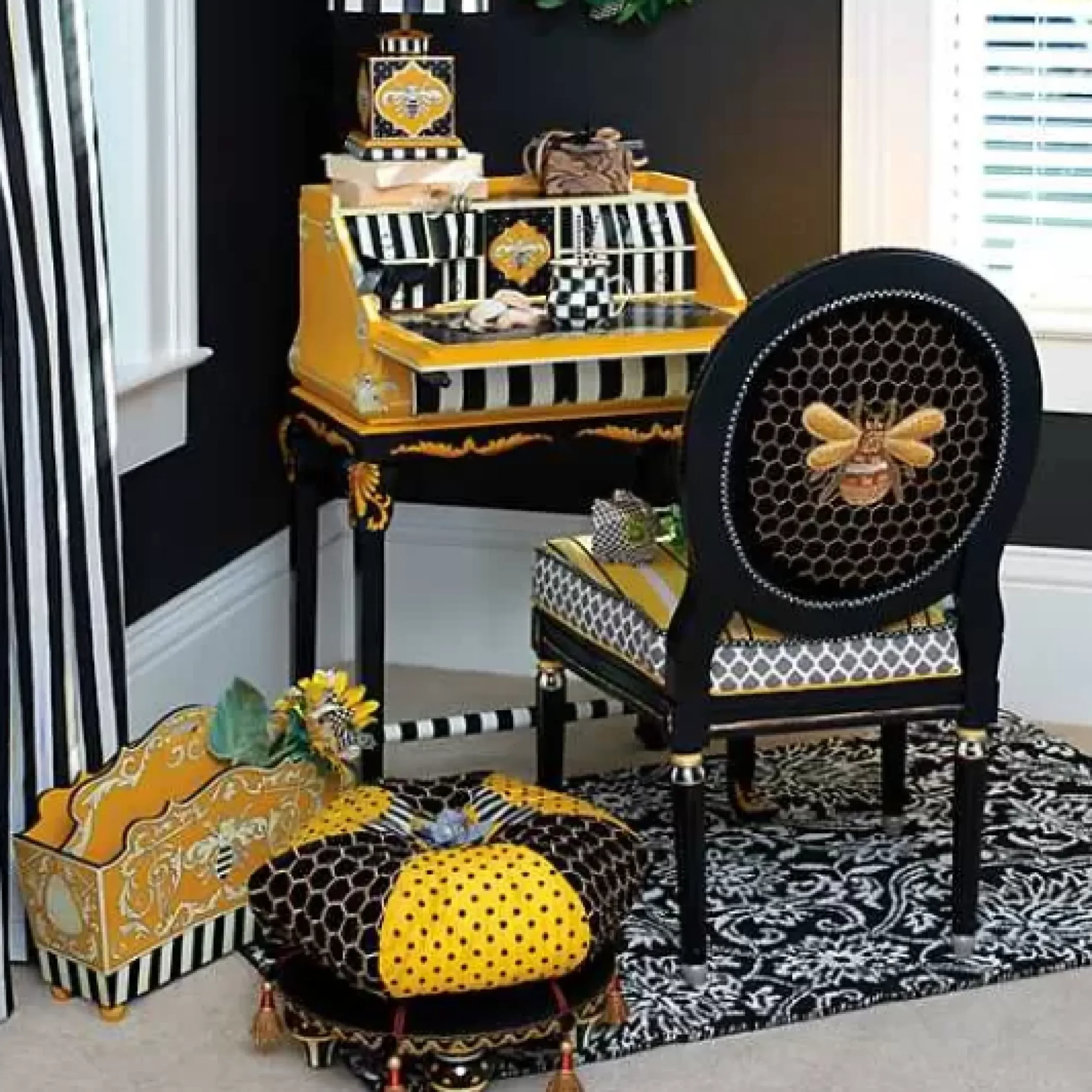MacKenzie-Childs Worker Bee Writing Desk< Storage Furniture|Living Room
