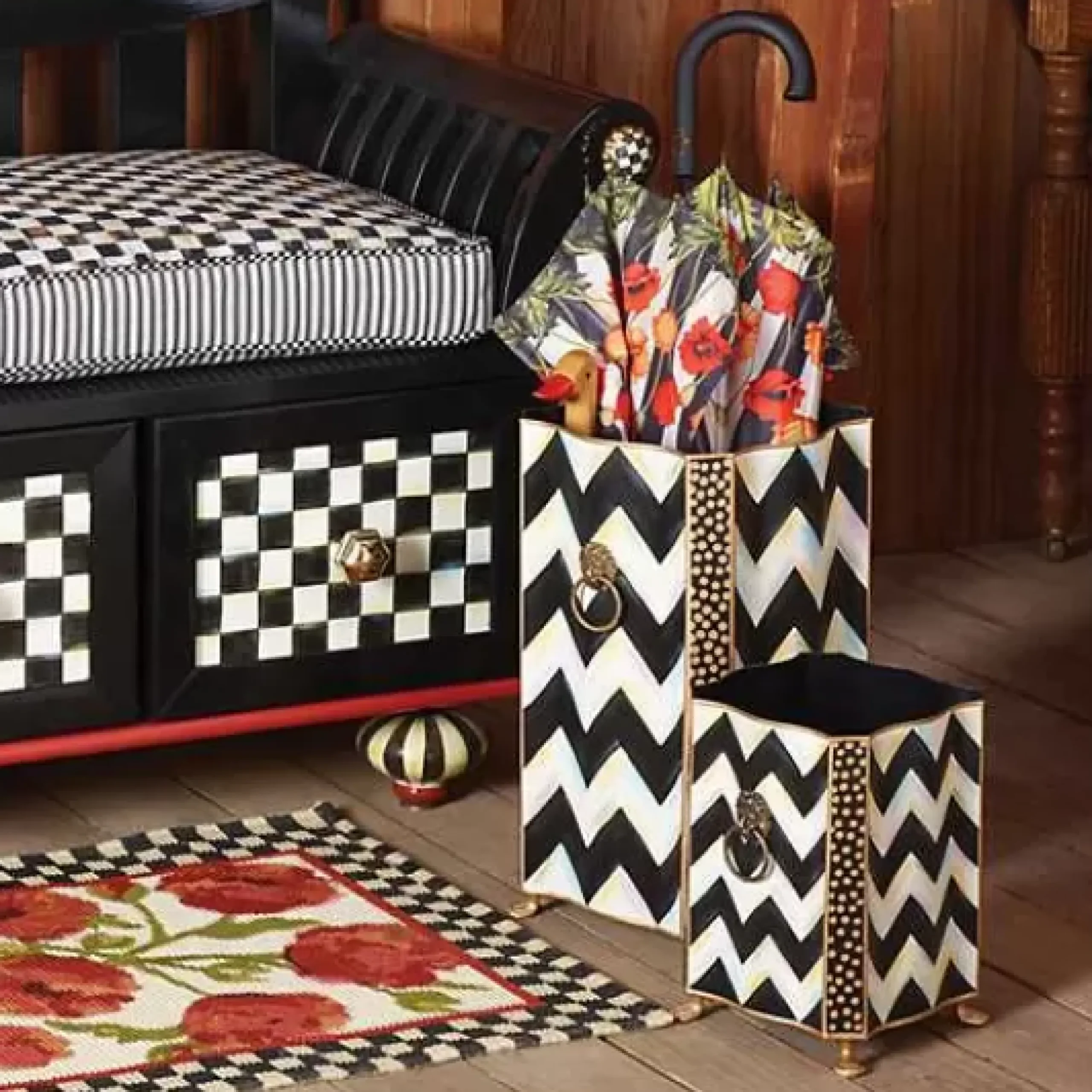 MacKenzie-Childs Zig Zag Umbrella Stand< Room Accents